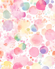 Colorful dots watercolor seamless pattern