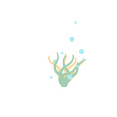 Fototapeta premium illustration of seaweed, underwater sea plants, sea algae