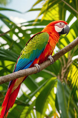 Ara parrot in wild jungle