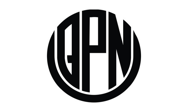 QPN shield in circle logo design vector template. lettermrk, wordmark, monogram symbol on white background.	