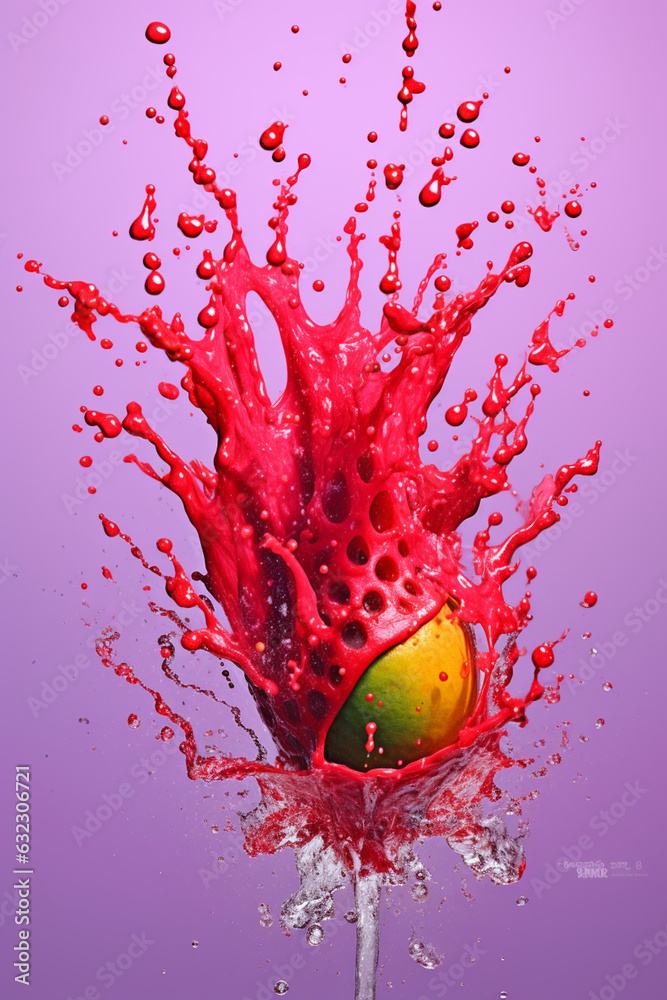 Aufkleber an vibrant image of a yopo (anadenanthera spp.) splashed in bright paint, generative ai technology.