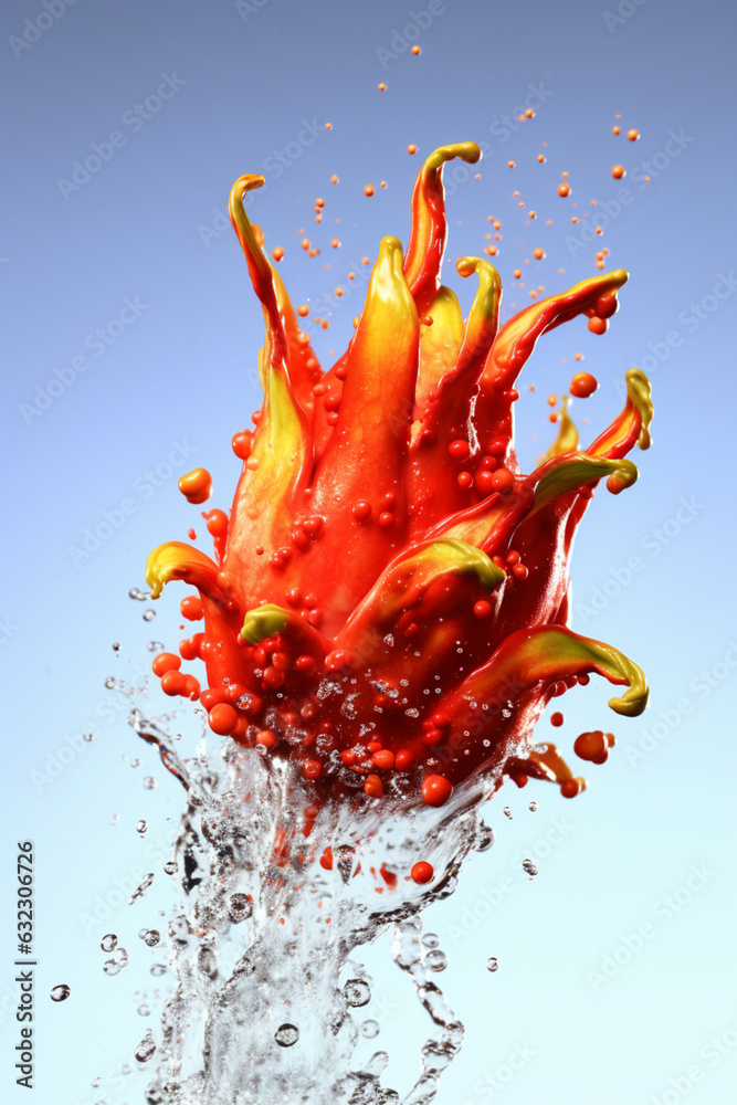 Aufkleber An vibrant image of a Yopo (Anadenanthera spp.) splashed in bright paint,  Generative AI technology.