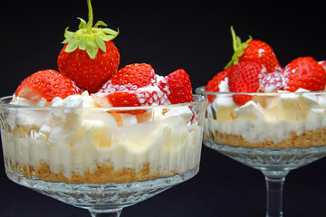 dessert with strawberries