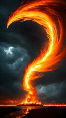 A mesmerizing fire swirl in a captivating dark sky