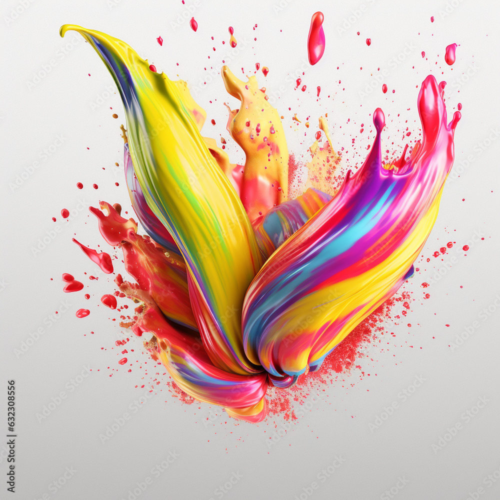 Leinwandbilder an abstract surreal photograph of a cardamom splashed in bright paint. generative ai technology.