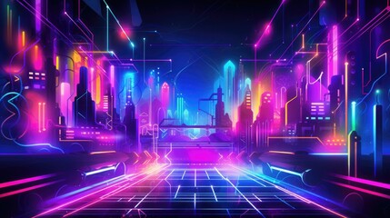 Neon futuristic background