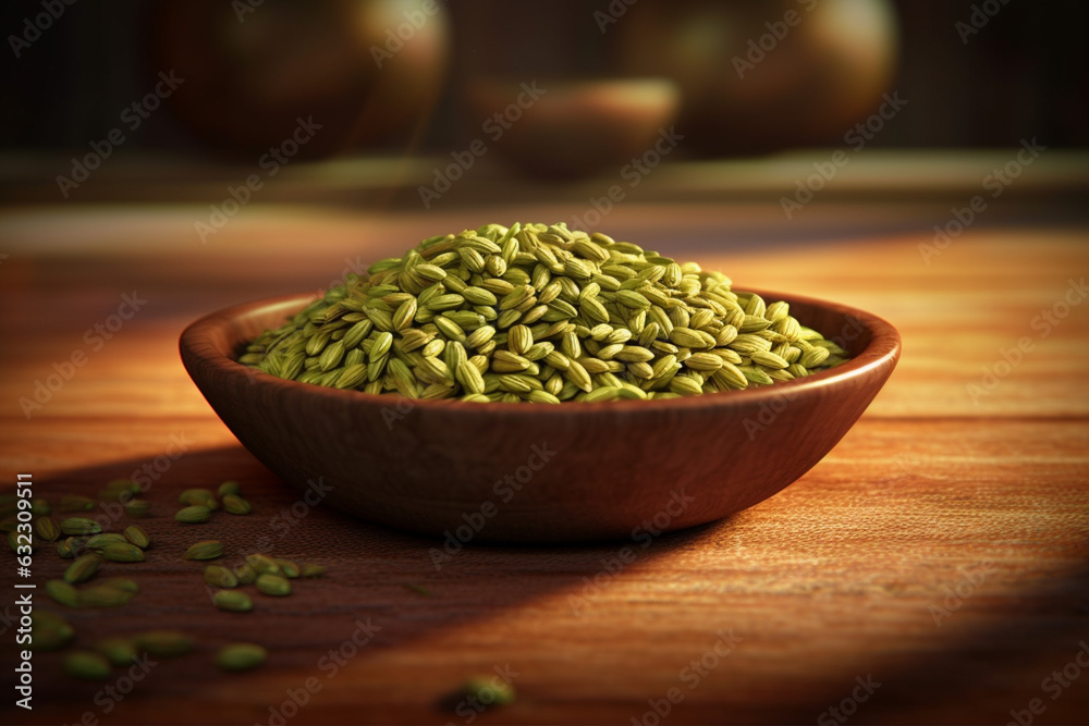 Leinwandbilder an artistic image of celery seeds, known for their small size and earthy, celery-like flavor. genera