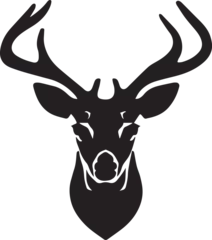 Foto op Aluminium Deer Face Vector silhouette illustration © Big Dream