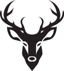Deer Face Vector silhouette illustration