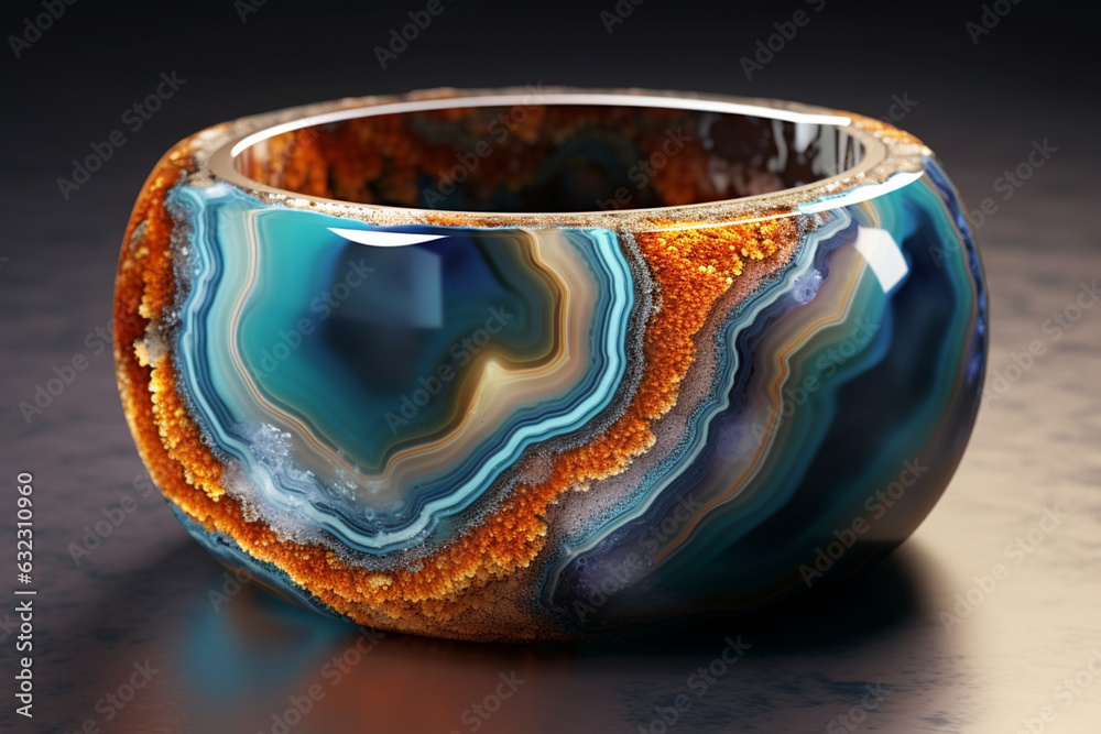 Aufkleber an image showcasing agate, with its wide range of colors and unique banding patterns, making it a po