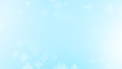 Abstract white blue green colors cross pattern healthcare background.