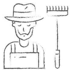 Vector hand drawn Farmer illustration