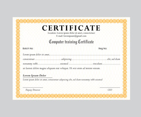 Certificate Design Template |  Certificate Vector illustration | Vector Template