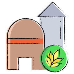 Vector hand drawn Farmhouse illustration