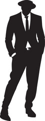 Stylish man vector silhouette illustration