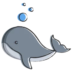 Kussenhoes Vector hand drawn Whale illustration © Icongeek26
