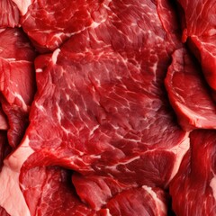 Endless Meat Mosaic: Raw Beef Texture