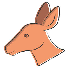 Vector hand drawn Deer face illustration