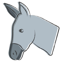 Vector hand drawn Donkey face illustration