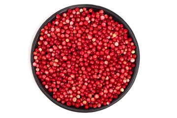 Lingonberries, isolated on white background.