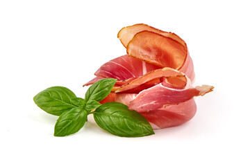 Iberian ham pata negra from Spain, isolated on white background.