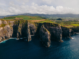 Miradouro do Cintrao is a breathtaking viewpoint in Azores, Portugal, offering panoramic vistas of nature beauty, a true haven for sightseers. High quality photo - 632317327