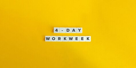 Four Day Workweek Banner and Concept.