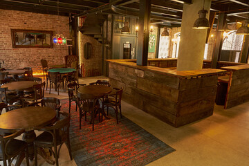 Interior of an old English Pub.