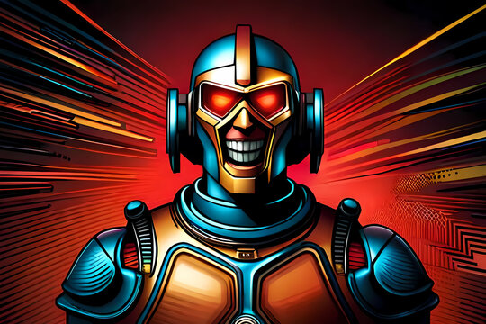 It's AI time! - Creepy grinning android robot