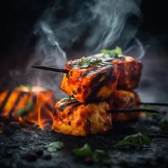 Foto op Aluminium grilled indian tandoori paneer tikka, food photography © Christian
