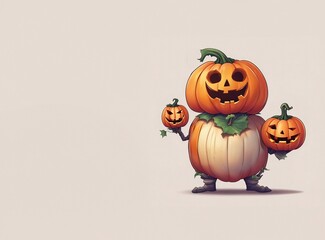 Cute Halloween jack o lantern illustration