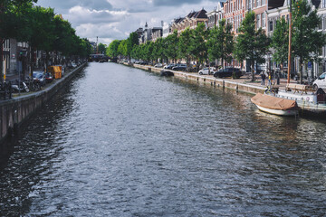 A water canal in Amsterdam..