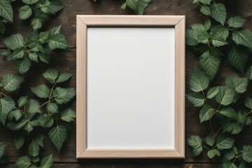 Mockup frame, A white frame delicately holds a monochromatic white photograph, exuding an understated yet refined aesthetic. Generative AI