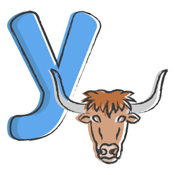 Vector hand drawn Alphabet Series Y illustration