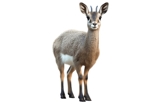 African Klipspringer isolated on transparent background.