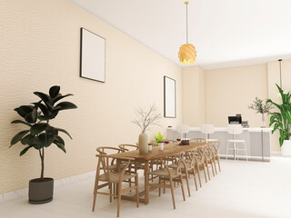 Cafe interior design 3d render, 3d illustration