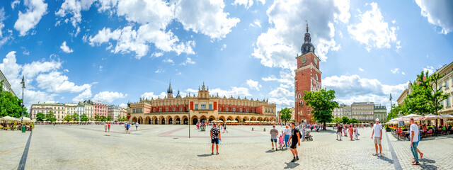 Panorama Hauptmarkt, Krakau, Polen 