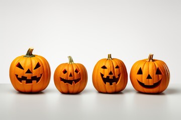 Halloween pumpkins isolated on white background