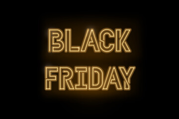 Black Friday written with bright neon lights