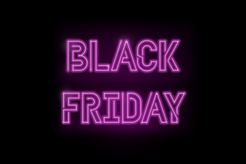 Black Friday written with bright neon lights