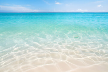 Obraz premium Abstract beautiful sandy beaches background with crystal clear waters of the sea and the lagoon.Generative AI