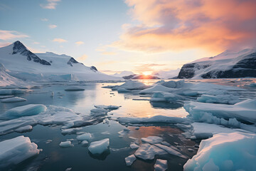 Beautiful arctic landscape.Generative AI. - obrazy, fototapety, plakaty