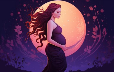 Motherhood Marvel A Vector Illustration of Pregnancy Anticipating Arrival Maternity Care and Love