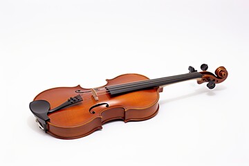 Fototapeta na wymiar A violin resting on a clean white background created with Generative AI technology