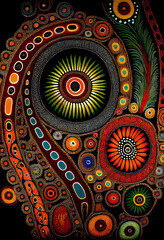 Aboriginal Art Design In Rich Vibrant Colors #1