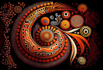 Aboriginal Art Design In Rich Vibrant Colors #4