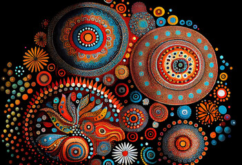 Aboriginal Art Design In Rich Vibrant Colors #5