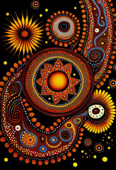 Aboriginal Art Design In Rich Vibrant Colors #2