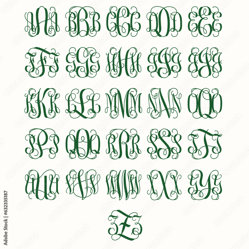 Fototapete hand drawn sketch alphabet.print ready vector design for tshirt, mug and printing item. bundle desig