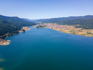 Obraz premium Aerial Summer view of Dospat Reservoir, Bulgaria